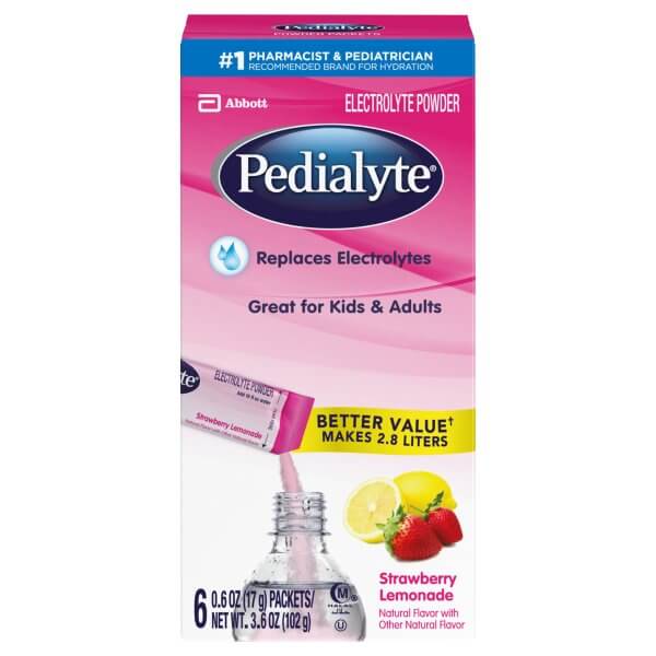 Pedialyte Electrolyte Powder, Strawberry Lemonade
