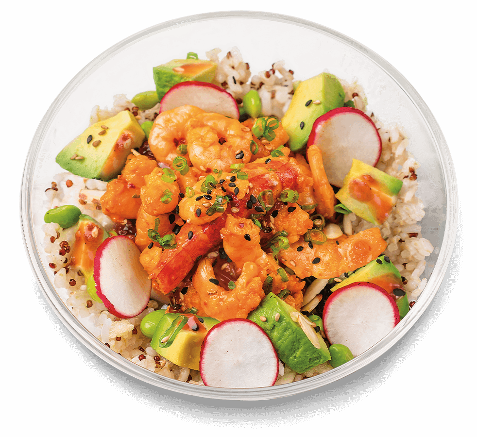 Sweet and Spicy Shrimp Poke Bowl