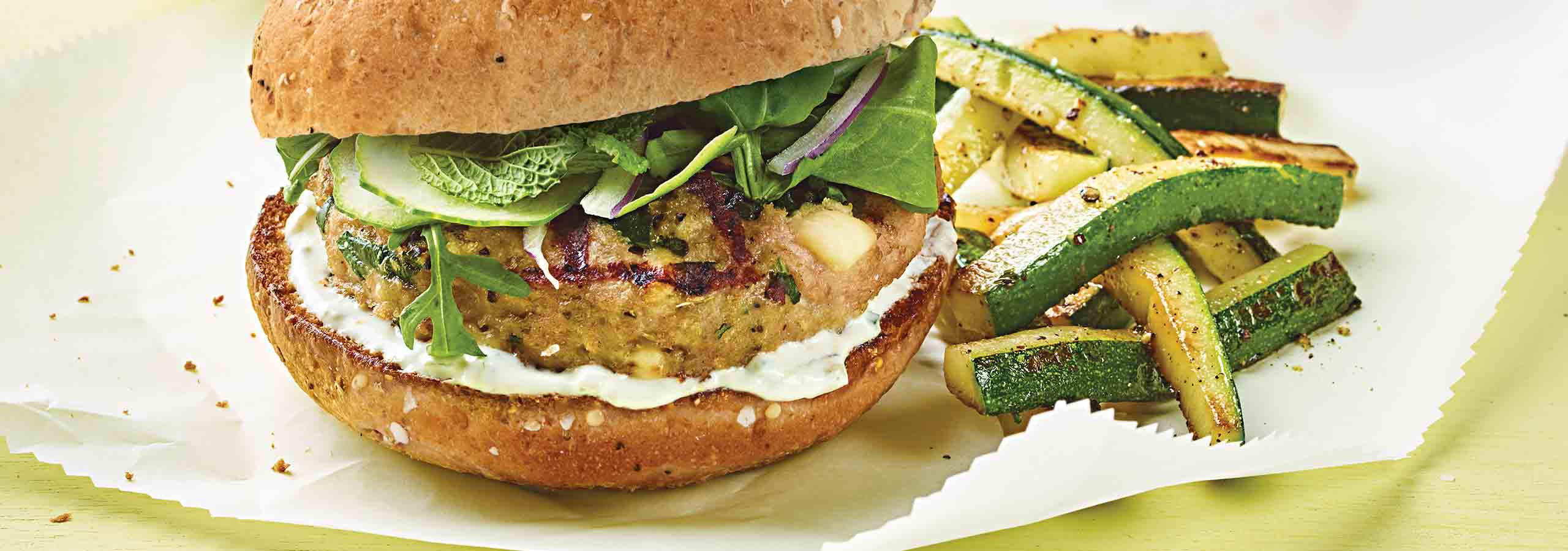 Picture of Greek Turkey Burger with Zucchini