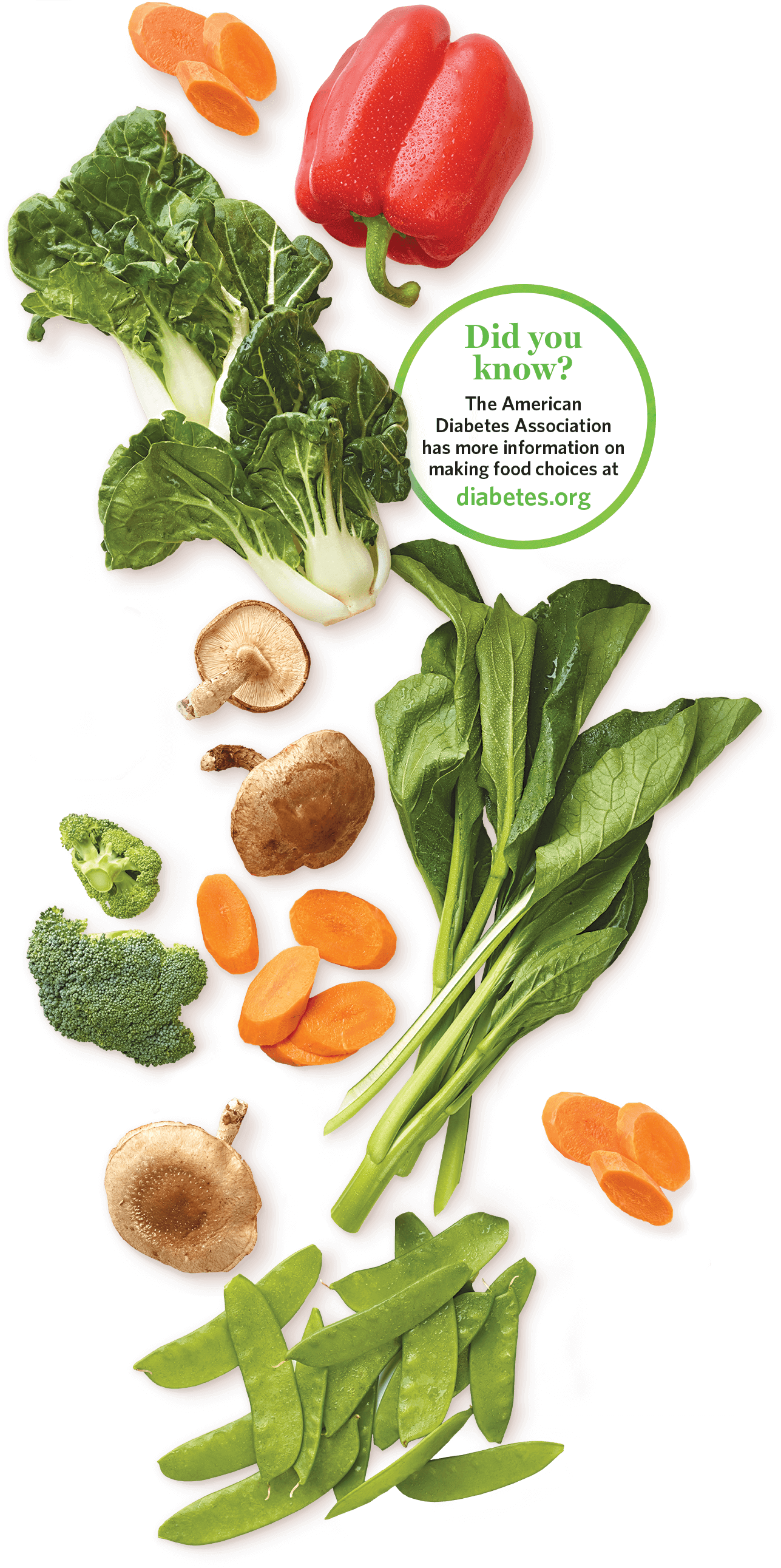 Top-down view of a variety of vegetables