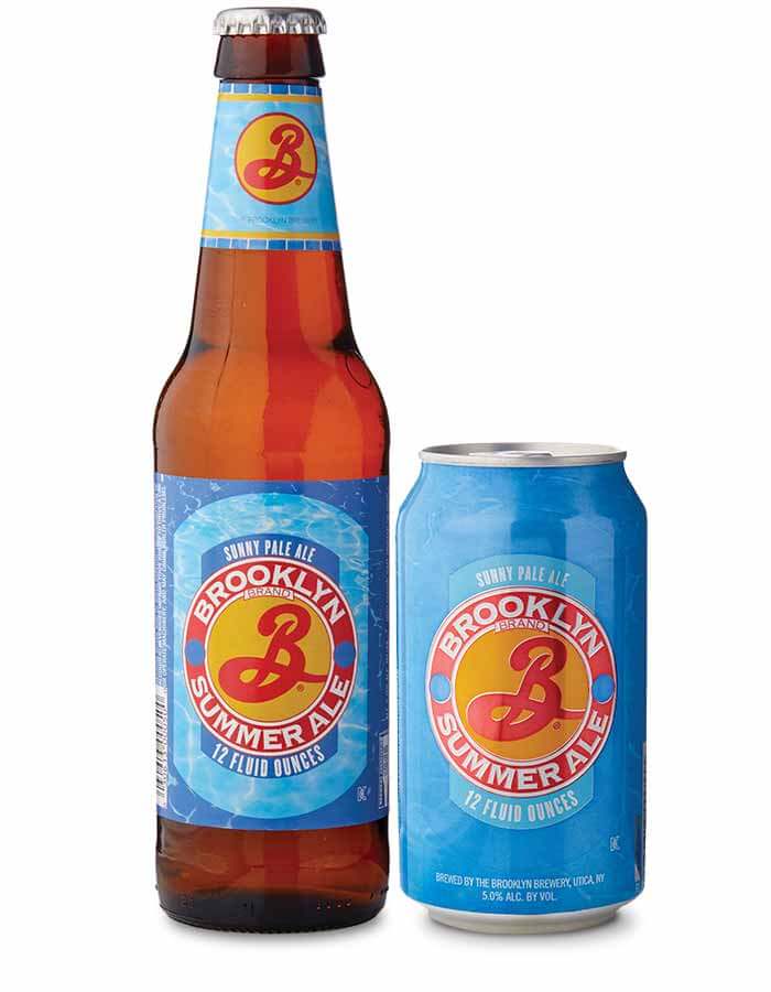 A bottle and can of Brooklyn Summer Ale