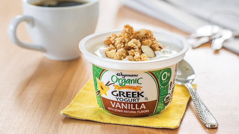 organic greek yogurt with granola