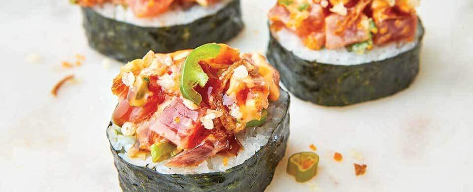 sushi spicy tuna volcano roll