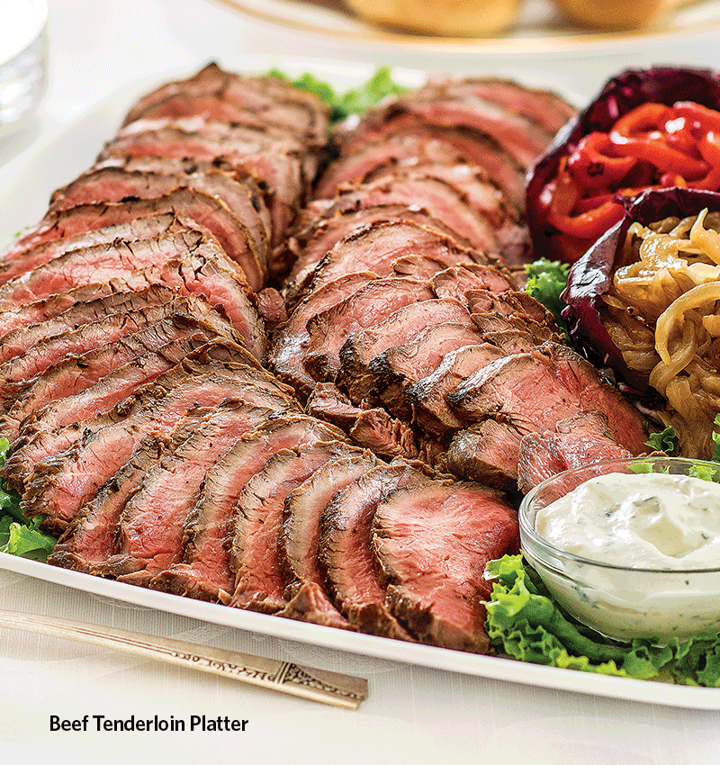 Holiday Catering: Beef Tenderloin, Shrimy Tray, Mashed Potatoes and Cannoli Chip & Dip Tray