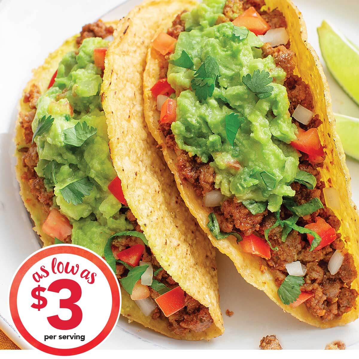 Easy Beef Tacos with Mexican-Style Cauliflower Rice as low as $3.00 per serving