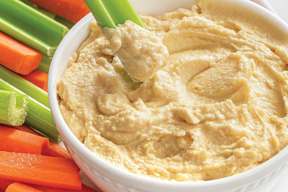 hummus with carrots and celery